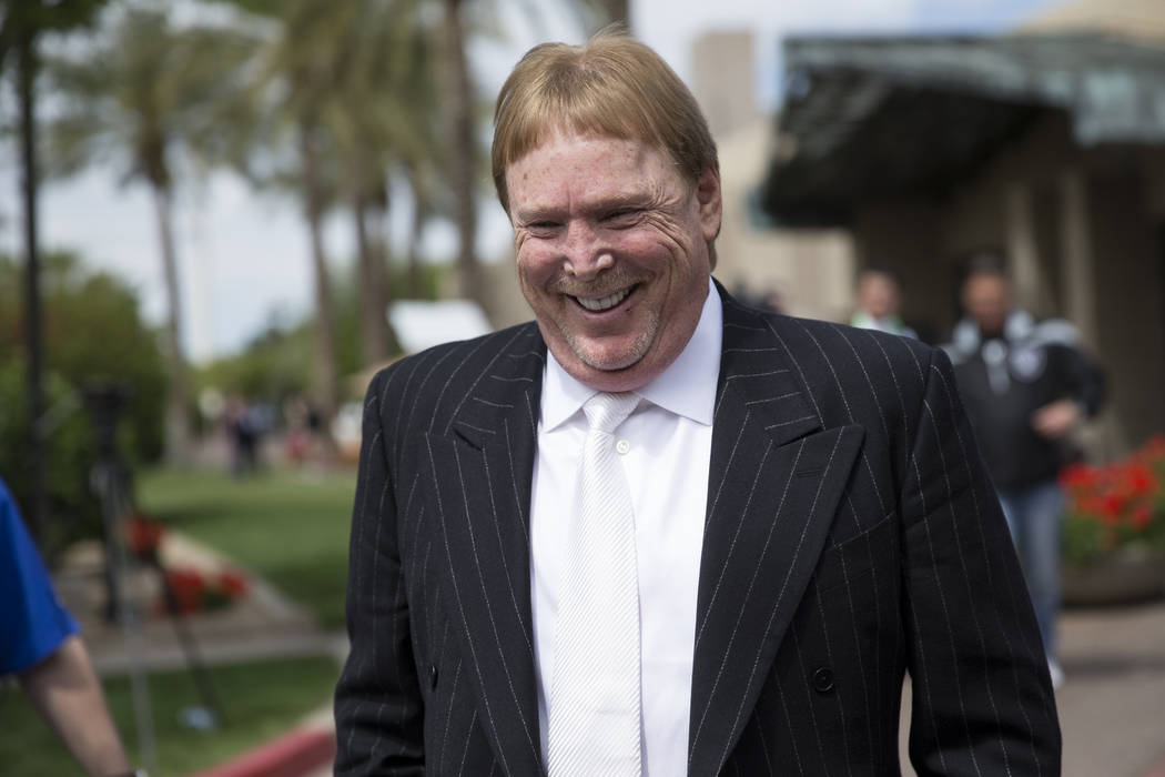 Oakland Raiders owner Mark Davis after the NFL approved the Raiders move to Las Vegas with a 31-1 vote during day two of the NFL Annual Meeting on Monday, March 27, 2017, in Phoenix, Ariz.. (Erik  ...