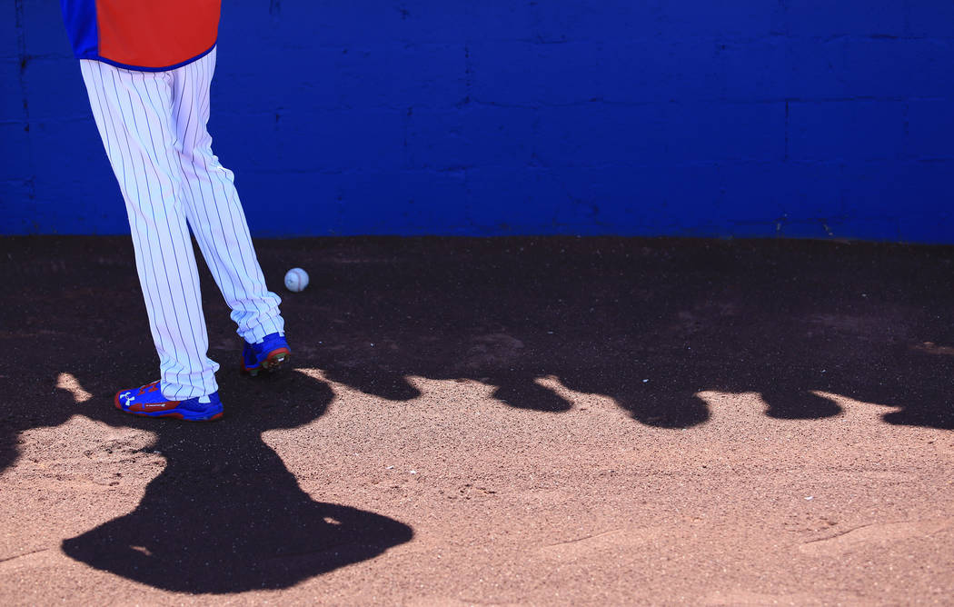 Fans line up to get autographs during a game between the Chicago Cubs and the Cincinnati Reds at Cashman Field in Las Vegas on Sunday, March 26, 2017. (Brett Le Blanc/Las Vegas Review-Journal) @bl ...