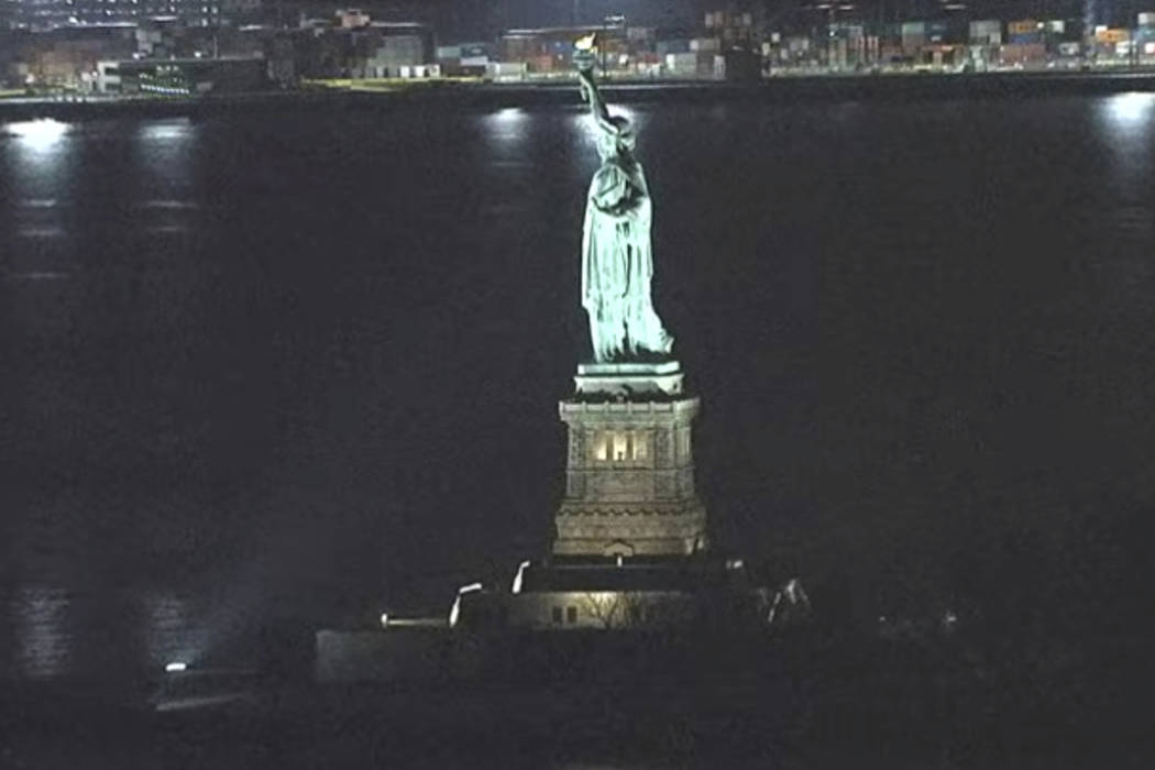 This Tuesday, March 7, 2017, still image taken from video shows the Statue of Liberty in New York. (AP)