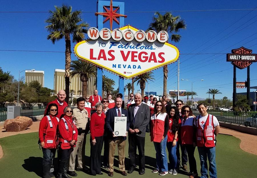 COURTESY
Findlay Automotive Group CFO Tyler Corder (center left), Clark County Commissioners and Red Cross volunteers kick off the 100th anniversary of the Red Cross in Southern Nevada. Corder is  ...