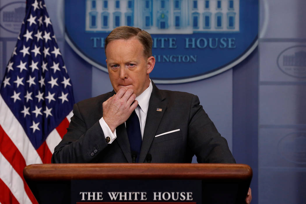 White House Press Secretary Sean Spicer holds the daily press briefing at the White House in Washington, U.S., March 27, 2017. (Jonathan Ernst/Reuters)