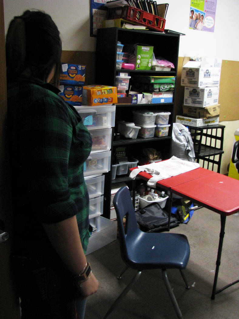 Supplies for Las Vegas High School’s homeless population are spread across five locations at the school. (F. Andrew Taylor/View) @FAndrewTPress