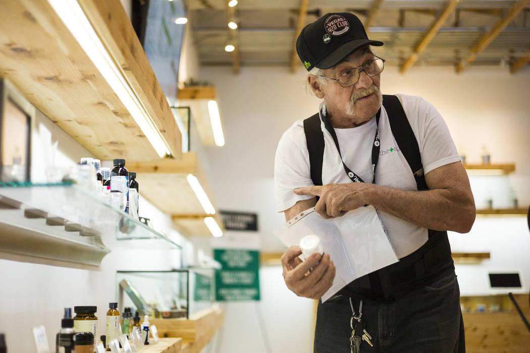 Donald Solo browses through products at medical marijuana dispensary The Source in Las Vegas on Thursday, March 30, 2017. (Chase Stevens/Las Vegas Review-Journal) @csstevensphoto