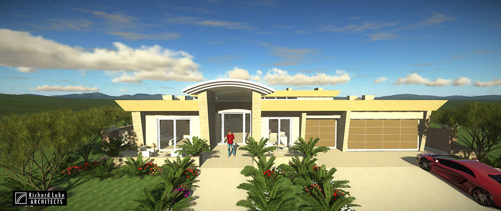 This home on Tranquil Rim Court in MacDonald Highlands is also under construction. (Richard Luke Architects)