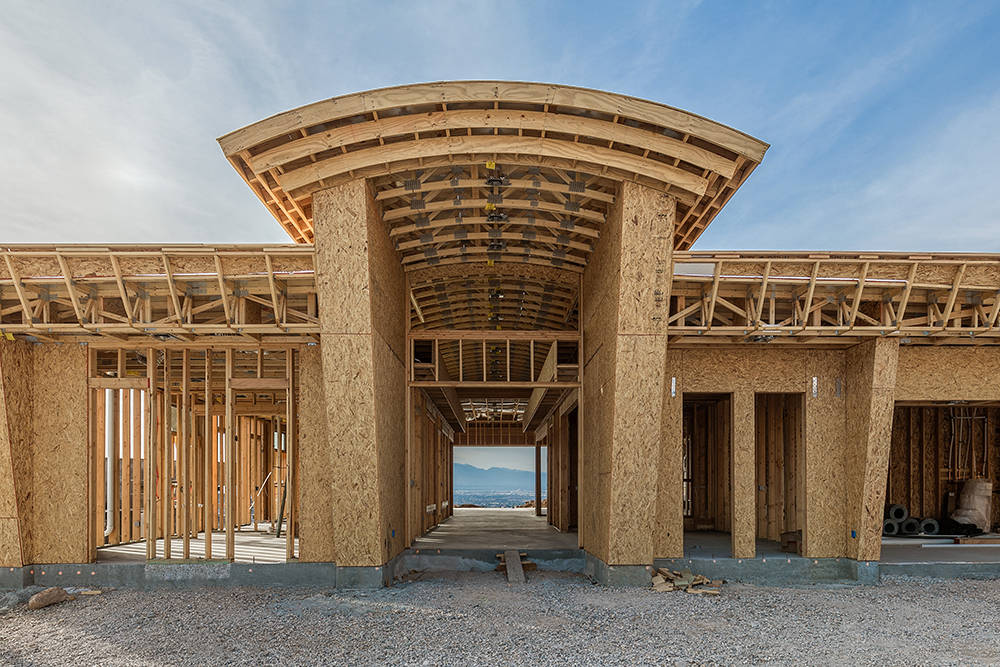 A luxury home under construction at MacDonald Highlands in Henderson. (Richard Luke Architects)