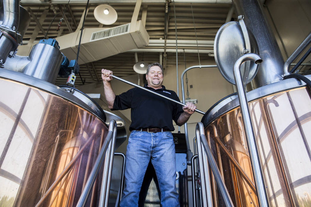 PT's brewmaster Dave Otto has been brewing craft beers for over 20 years in Las Vegas. "I'm a total beer geek, so this is a dream job," said Otto. Photo taken on Tuesday, April, 4, 2017, at PT's B ...