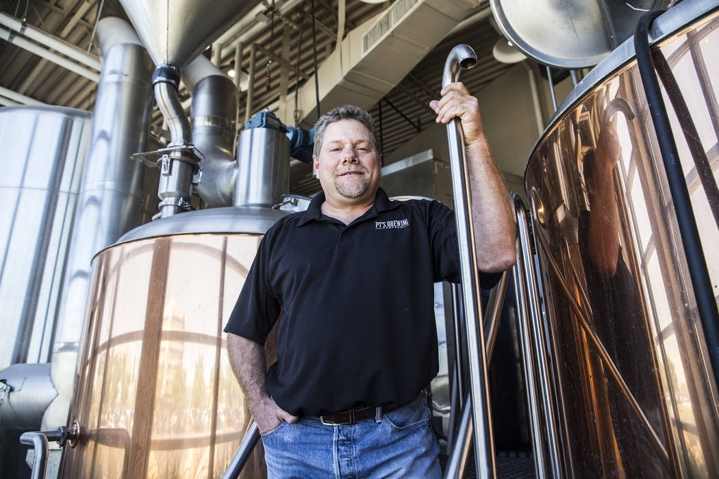 PT's brewmaster Dave Otto has been brewing craft beers for over 20 years in Las Vegas. "I'm a total beer geek, so this is a dream job," said Otto. Photo taken on Tuesday, April, 4, 2017, at PT's B ...