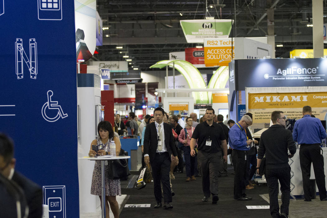 Attendees at the International Security Conference & Exposition at the Sands Expo on Wednesday, April 5, 2017, in Las Vegas. Erik Verduzco Las Vegas Review-Journal Follow @Erik_Verduzco