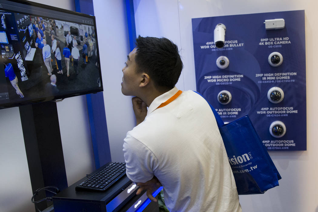 A attendee who decline to be identified attends the International Security Conference & Exposition at the Sands Expo on Wednesday, April 5, 2017, in Las Vegas. Erik Verduzco Las Vegas Review-J ...