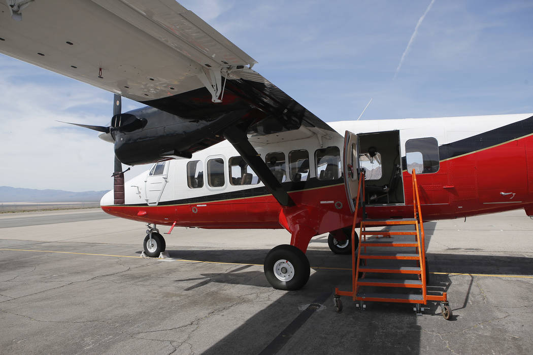 A plane at the Boulder City Municipal Airport on Wednesday, April 5, 2017, in Boulder City, Nevada. Grand Canyon Scenic Airlines pilots will have the opportunity to join Allegiant Air once they re ...