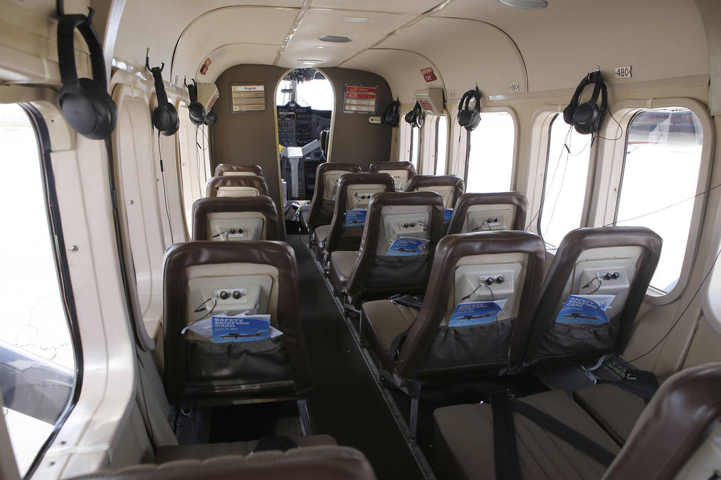 The inside of a plane at the Boulder City Municipal Airport on Wednesday, April 5, 2017, in Boulder City, Nevada. Grand Canyon Scenic Airlines pilots will have the opportunity to join Allegiant Ai ...
