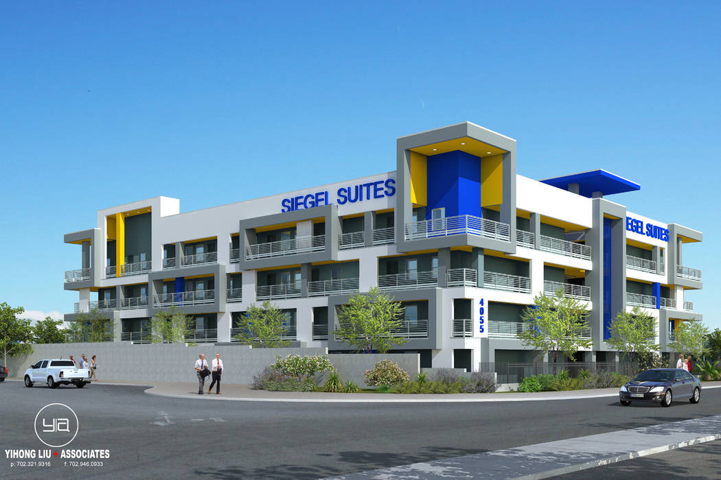 The Siegel Group is starting construction of its first newly built Siegel Suites rental property on Swenson Street at Flamingo Road. (The Siegel Group)