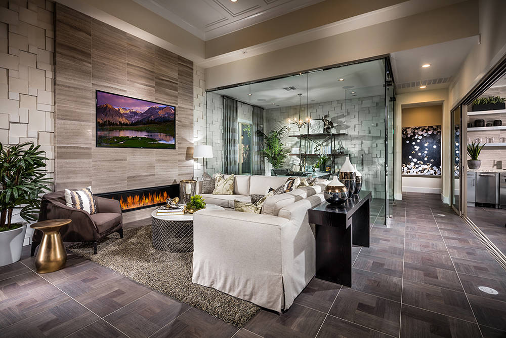 TOLL BROTHERS
The great room in Toll Brothers' Marble Bluff home in its Regency at Summerlin, an age-qualified community.