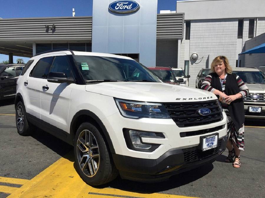 Friendly Ford internet business development director Josephine Gentry shows off the popular 2017 Ford Explorer sport utility vehicle at the dealership situated at 660 N. Decatur Blvd.