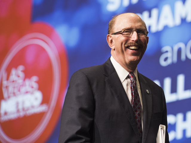 Bill Noonan, incoming chairman of the Las Vegas Metro Chamber of Commerce, smiles during an instillation luncheon at Cosmopolitan on Thursday Dec. 8, 2016. Noonan is the senior vice president of i ...