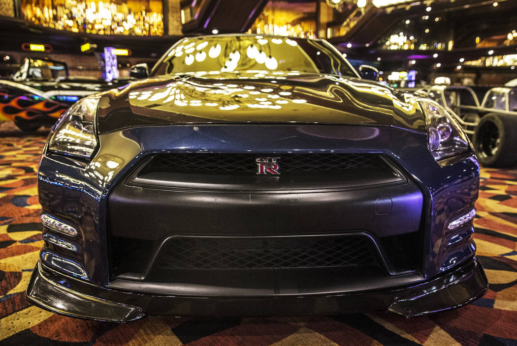 The Nissan GT4 featured in Fast & Furious 6 at Gold Strike Hotel & Gambling Hall on Wednesday, April, 5, 2017, in Jean. (Benjamin Hager/Las Vegas Review-Journal) @benjaminhphoto