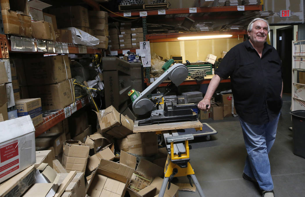 Thomas Gleason, 70, inside of his warehouse on Thursday, April 6, 2017, in North Las Vegas. Gleason says he submitted a bid to build President Donald Trump's proposed border wall with Mexico. Chri ...