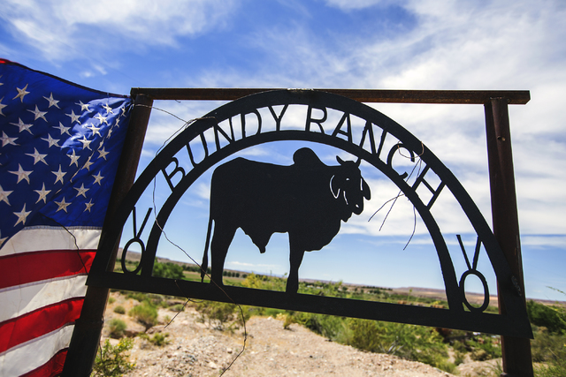 A Bundy Ranch sign near Bunkerville, Nev. greets visitors on Thursday, May 19, 2016. (Jeff Scheid/Las Vegas Review-Journal) Follow @jlscheid