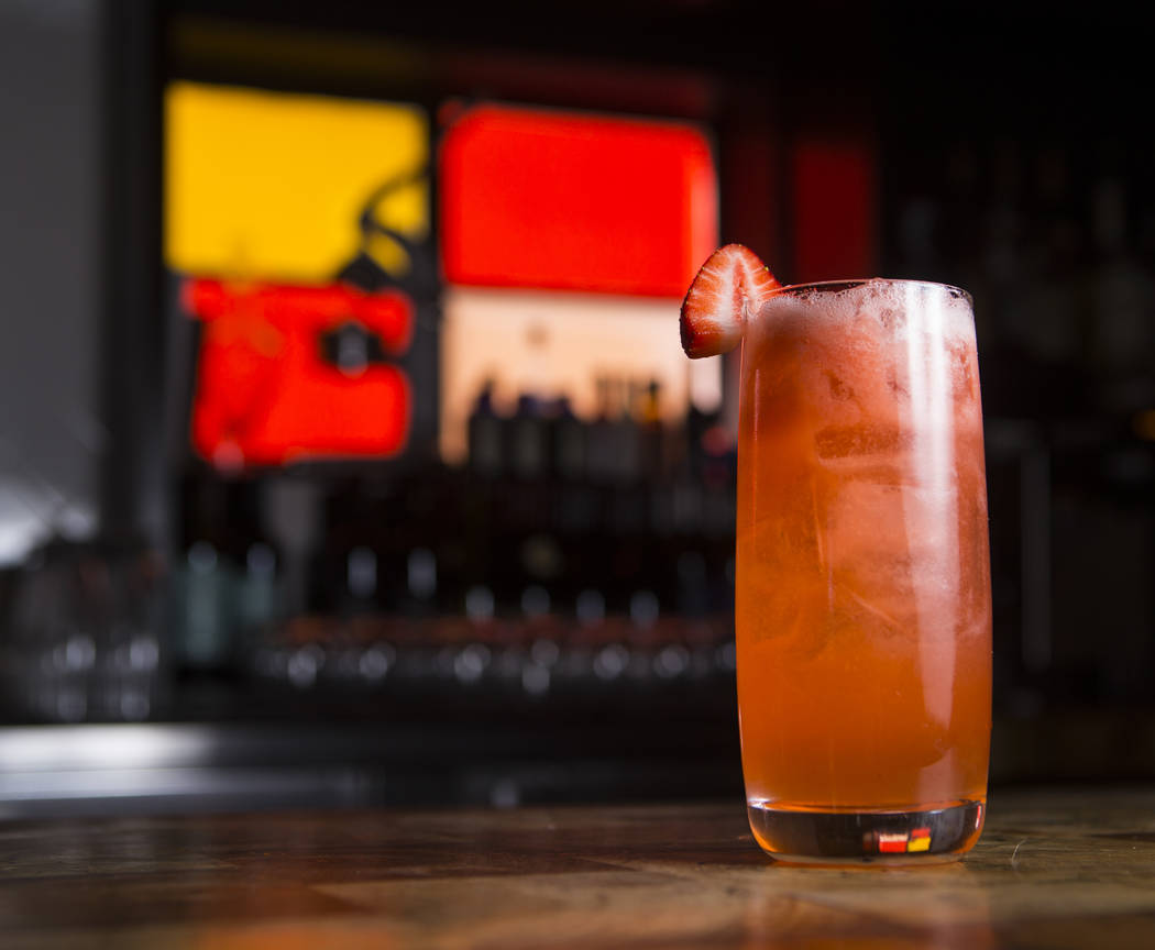 The Pink Smoking Jacket cocktail at Carson Kitchen in Las Vegas on Thursday, April 6, 2017. Chase Stevens Las Vegas Review-Journal @csstevensphoto