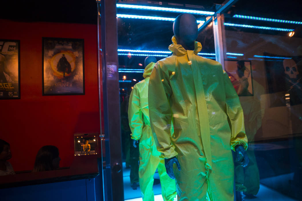 A hazmat suit as depicted in &quot;Breaking Bad&quot; at The Nerd nightclub at Neonopolis in downtown Las Vegas on Saturday, April 8, 2017. Chase Stevens View @csstevensphoto