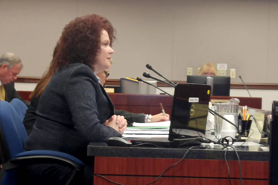 Nevada First Lady Kathleen Sandoval talks on Friday to the Assembly Judiciary Committee about Assembly Bill 472, which would overhaul the state's juvenile justice system. (Ben Botkin Las Vegas Rev ...