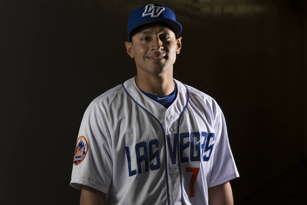 Las Vegas 51s Josh Rodriguez (7) during media day at Cashman Field on Tuesday, April 4, 2017, in Las Vegas. Erik Verduzco/Las Vegas Review-Journal Follow @Erik_Verduzco