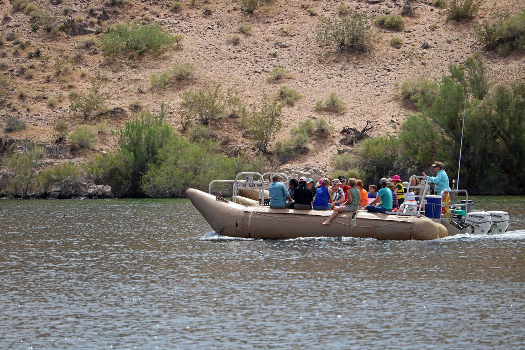A group of tourists on a Black Canyon Raft Tour near Willow Beach in Arizona, Tuesday, April 11, 2017. (Gabriella Benavidez/Las Vegas Review-Journal) @gabbydeebee