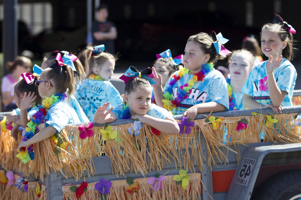 Frontline cheerleaders during the annual Henderson Heritage Parade and Festival on Saturday, April 15, 2017, in Henderson. Erik Verduzco Las Vegas Review-Journal @Erik_Verduzco