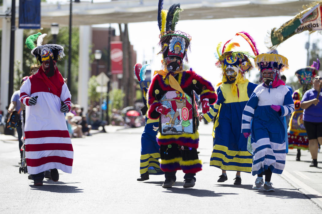 Members of the Banda Imperio cultural dance group perform during the annual Henderson Heritage Parade and Festival on Saturday, April 15, 2017, in Henderson. Erik Verduzco Las Vegas Review-Journal ...