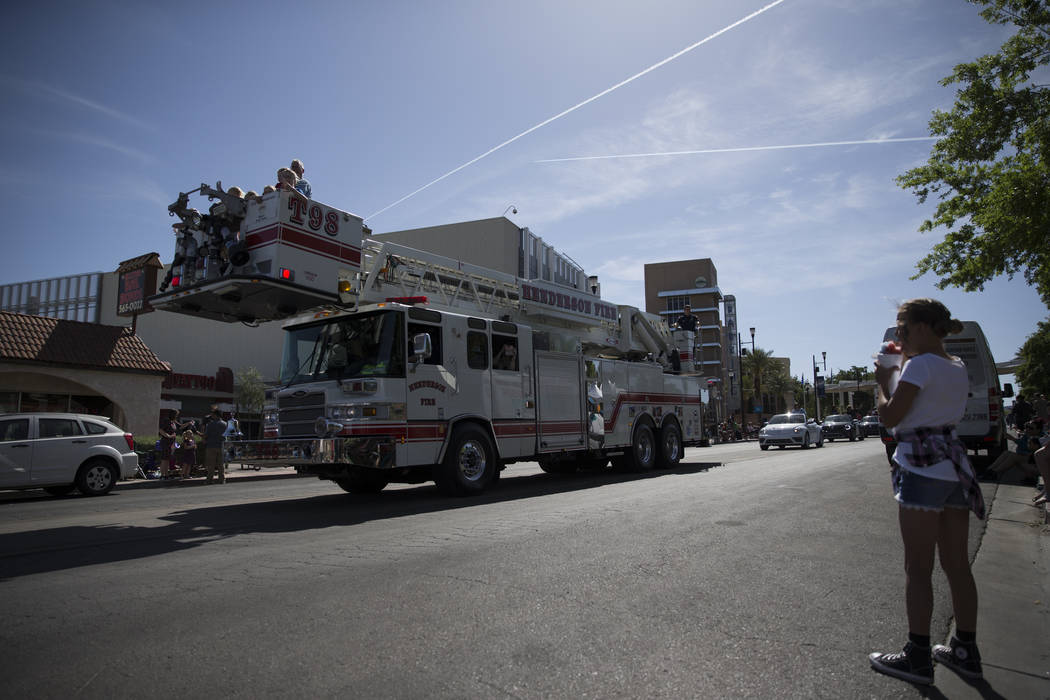 A Henderson Fire truck during the annual Henderson Heritage Parade and Festival on Saturday, April 15, 2017, in Henderson. Erik Verduzco Las Vegas Review-Journal @Erik_Verduzco