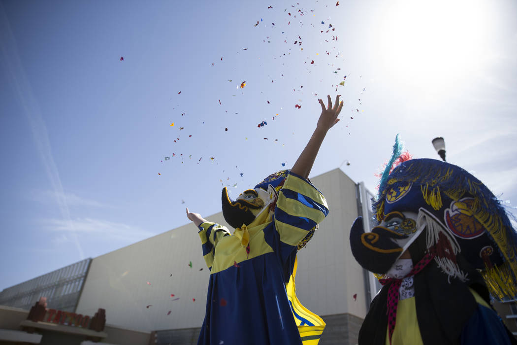 Members of the Banda Imperio cultural dance group perform during the annual Henderson Heritage Parade and Festival on Saturday, April 15, 2017, in Henderson. Erik Verduzco Las Vegas Review-Journal ...