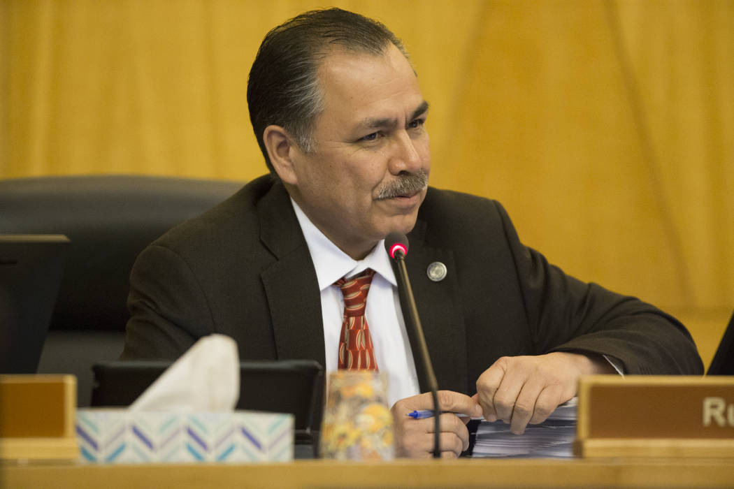 Nevada Department of Transportation Director Rudy Malfabon during a Regional Transportation Commission board meeting at the Clark County Commission Chambers on Thursday, April 13, 2017, in Las Veg ...