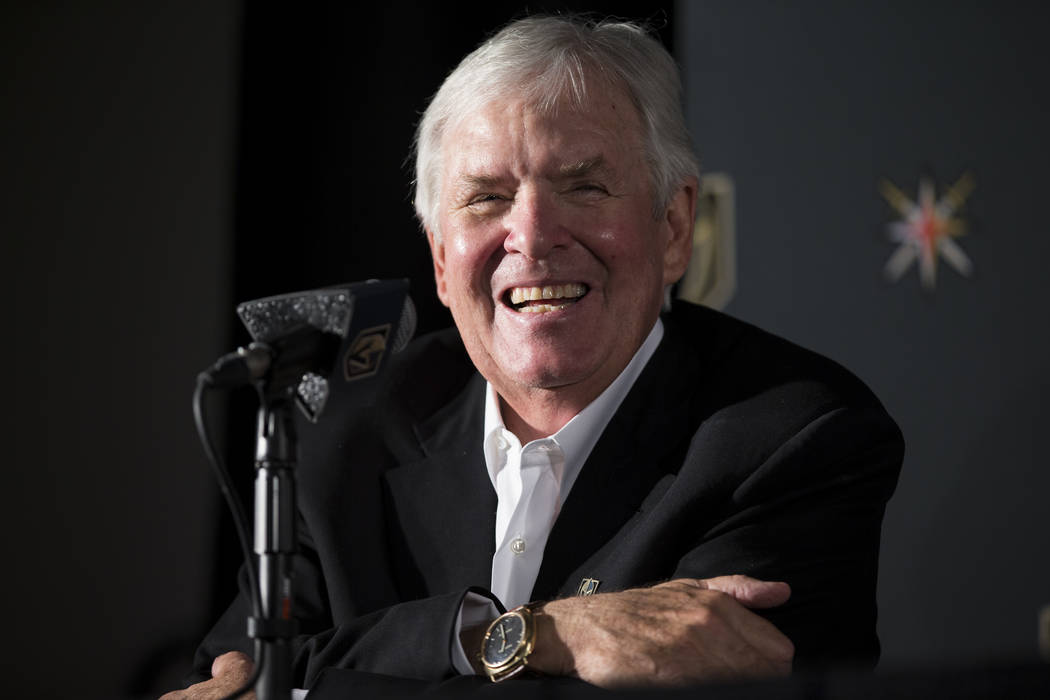 Vegas Golden Knights owner Bill Foley during a press conference at T-Mobile Arena on Thursday, April 13, 2017, in Las Vegas. (Erik Verduzco Las Vegas Review-Journal) @Erik_Verduzco
