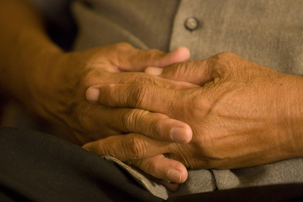 Rodolfo Meana, 73, talks to a reporter at his Las Vegas apartment Thursday, Aug. 14, 2008, regarding his experience at the Endoscopy Center of Southern Nevada where health authorities say he contr ...
