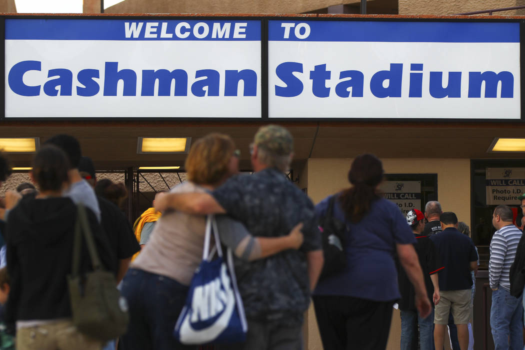 Las Vegas 51s fans arrive for the opening day game against the Fresno Grizzlies at Cashman Field in Las Vegas on Tuesday, April 11, 2017. Chase Stevens Las Vegas Review-Journal @csstevensphoto