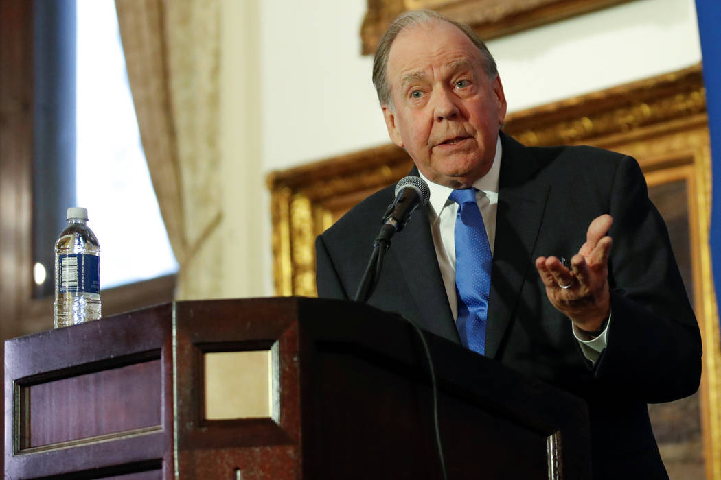 Thomas A. Demetrio, Chicago Aviation Attorney and Co-founder of Corby & Demetrio who represents Dao family, speaks during a news conference at Union League Club in Chicago, Illinois, U.S. Apri ...