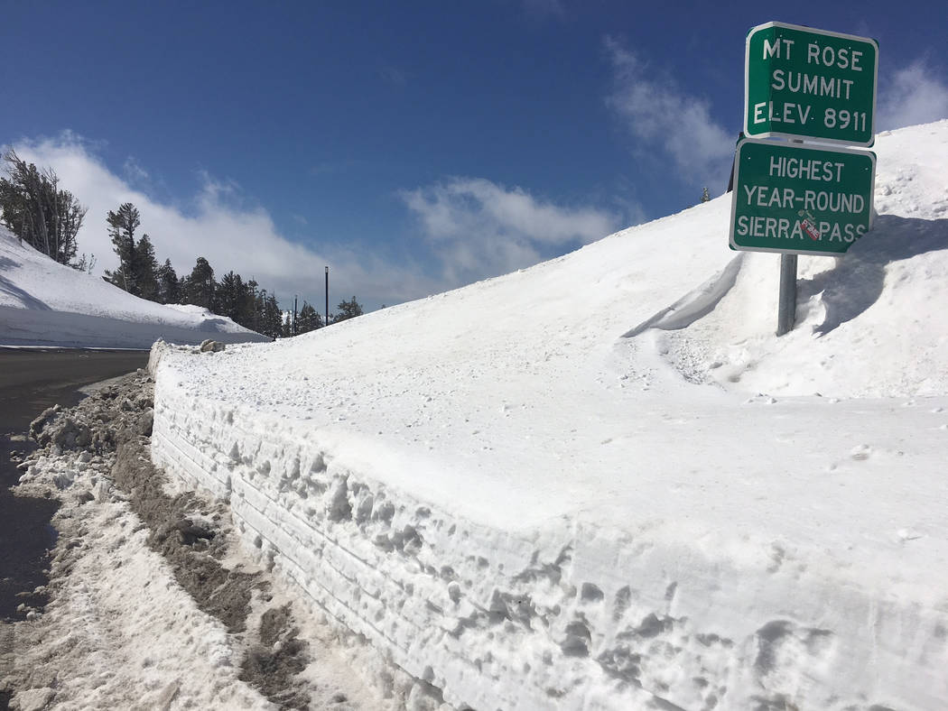The Mount Rose Summit near where a record-breaking snow measurement was taken on Monday, April 10, 2017. Sean Whaley Las Vegas Review-Journal