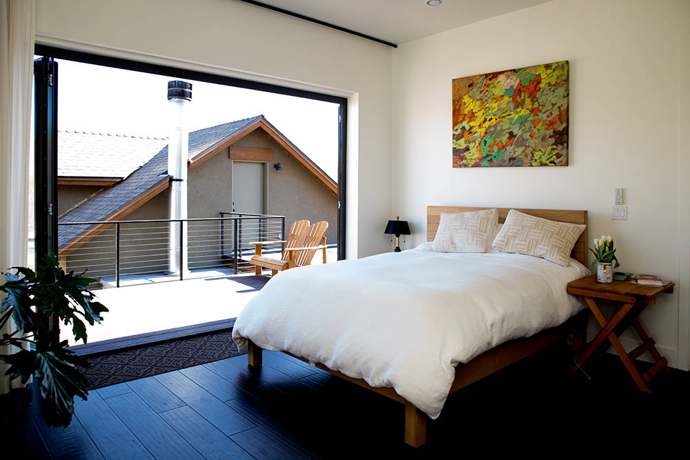 The master bedroom has a patio. (Tonya Harvey)
