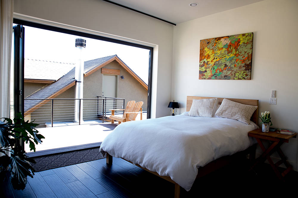 The master bedroom has an outdoor patio. (Tonya Harvey)