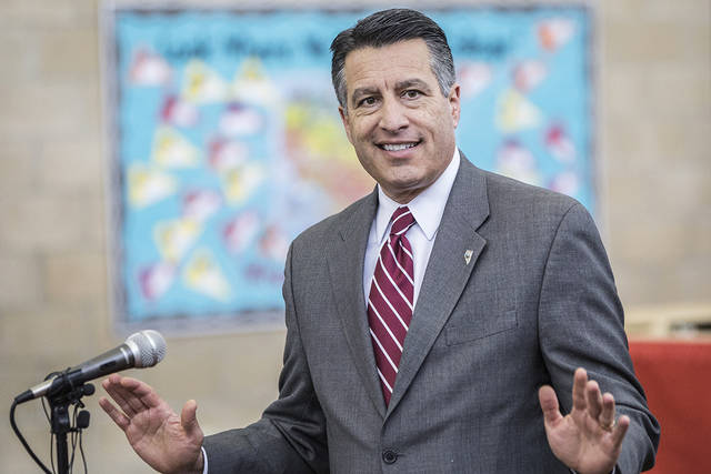 Nevada Gov. Brian Sandoval says he won't sign Democratic bills rolling back education reforms passed in 2015. Benjamin Hager/Special to the Pahrump Valley Times