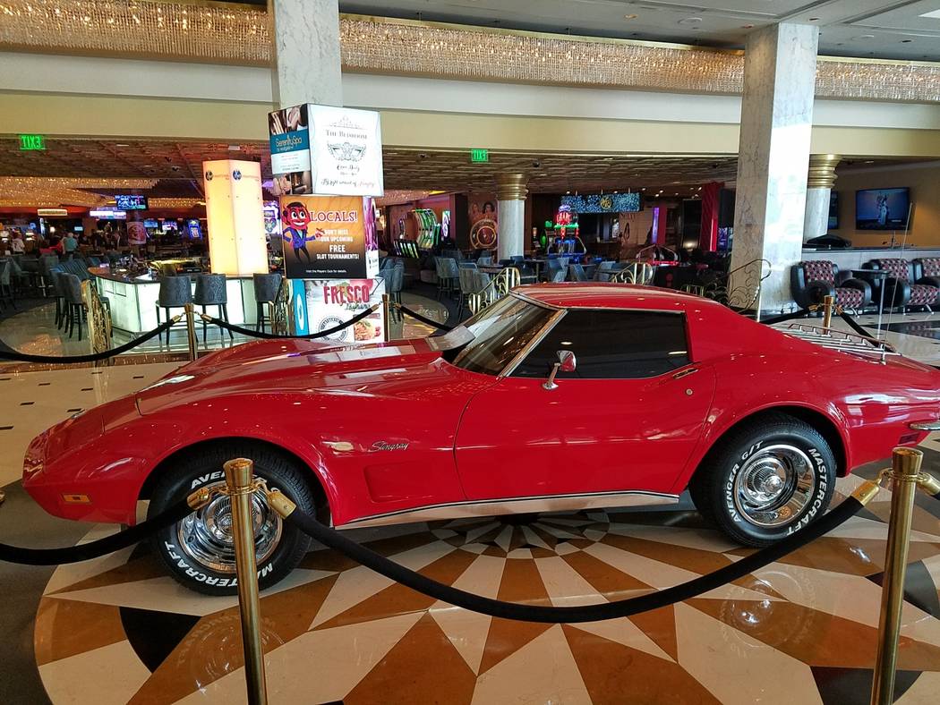 The 1973 Corvette Stingray on loan from Planet Hollywood magician Murray Sawchuck is shown in the lobby of Westgate Las Vegas on Thursday, April 13, 2017. (Photo courtesy Murray Sawchuck)
