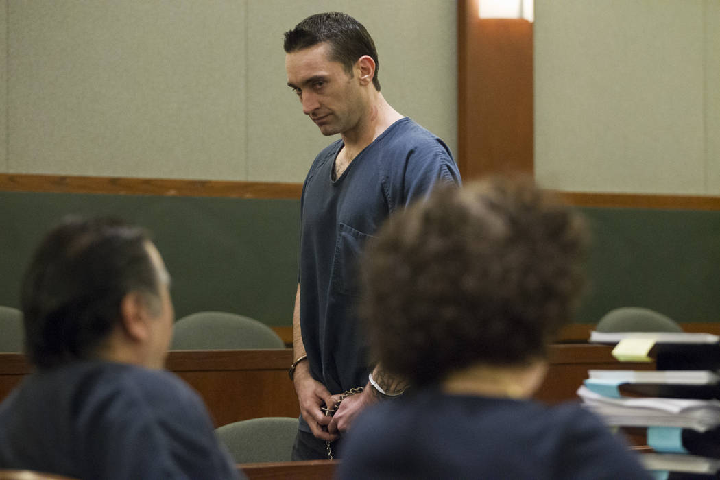 Jason Baker after testifying against Raymond Padilla, charged in the April 2016 killing of construction site security guard Mark Santee, in court for his preliminary hearing at the Regional Justic ...