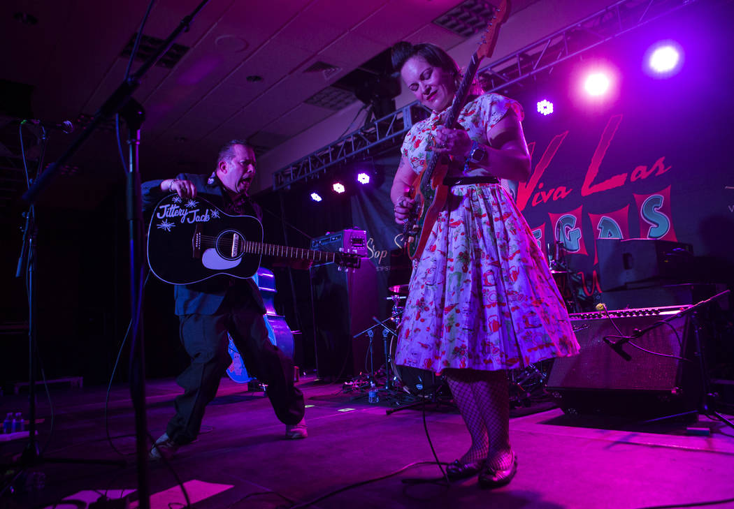 Jittery Jack and Miss Amy Griffin perform during the Viva Las Vegas Rockabilly Weekend at The Orleans hotel-casino in Las Vegas on Thursday, April 13, 2017. Chase Stevens Las Vegas Review-Journal ...