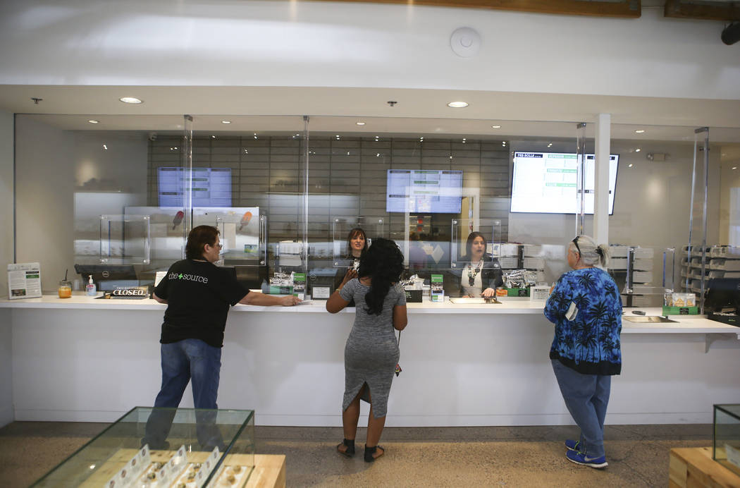 Patients check out at medical marijuana dispensary The Source in Las Vegas on Thursday, March 30, 2017. (Chase Stevens/Las Vegas Review-Journal) @csstevensphoto