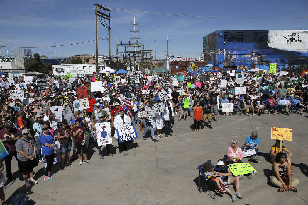 Hundreds turn out for March for Science in downtown Las Vegas Science