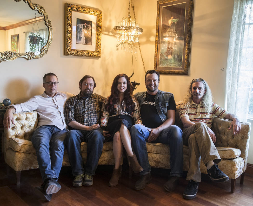 The Big Friendly Corporation, Brandon Johnson, left, Ryan Marth, Melissa Marth, Andrew Karasa and Jeffery Ford on Friday, April 21, 2017, in Las Vegas. Benjamin Hager Las Vegas Review-Journal @ben ...
