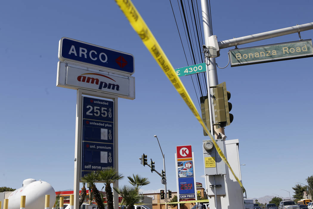 Arco gas station located on Bonanza Rd. and N Lamb Blvd. where a stabbing took place on Wednesday, April 19, 2017, in Henderson. One person has died. Christian K. Lee Las Vegas Review-Journal @chr ...