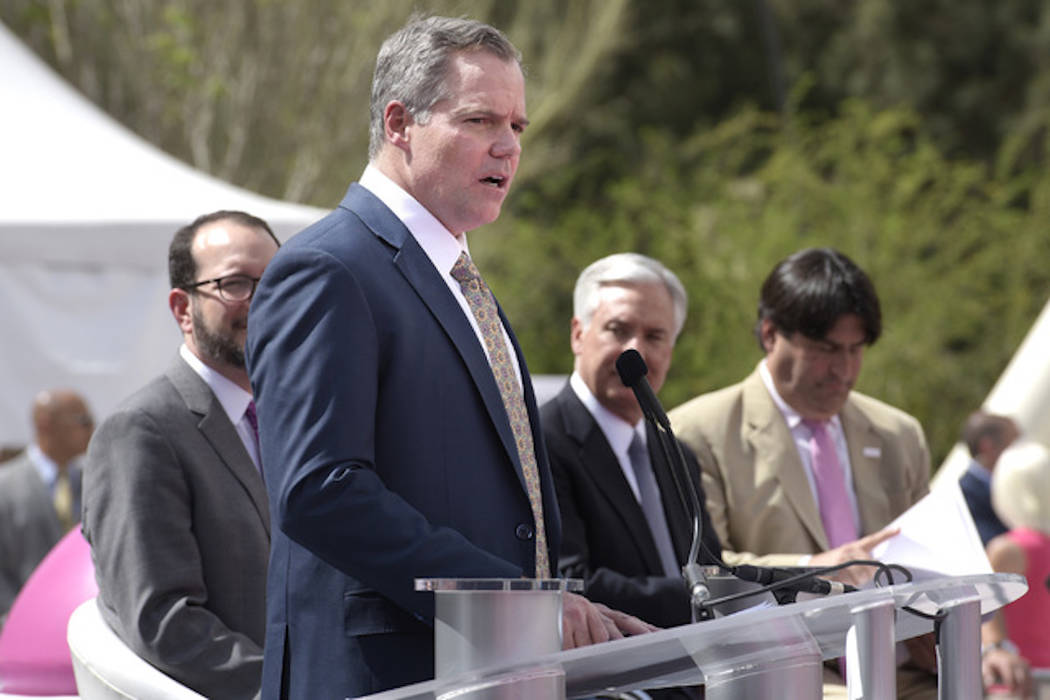MGM Resorts International Chairman and CEO Jim Murren speaks during the grand opening of T-Mobile Arena Wednesday, April 6, 2016. (Sam Morris/Las Vegas News Bureau)