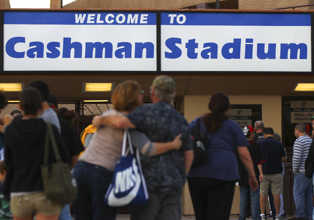 Las Vegas 51s fans arrive for the opening day game against the Fresno Grizzlies at Cashman Field in Las Vegas on Tuesday, April 11, 2017. Chase Stevens Las Vegas Review-Journal @csstevensphoto