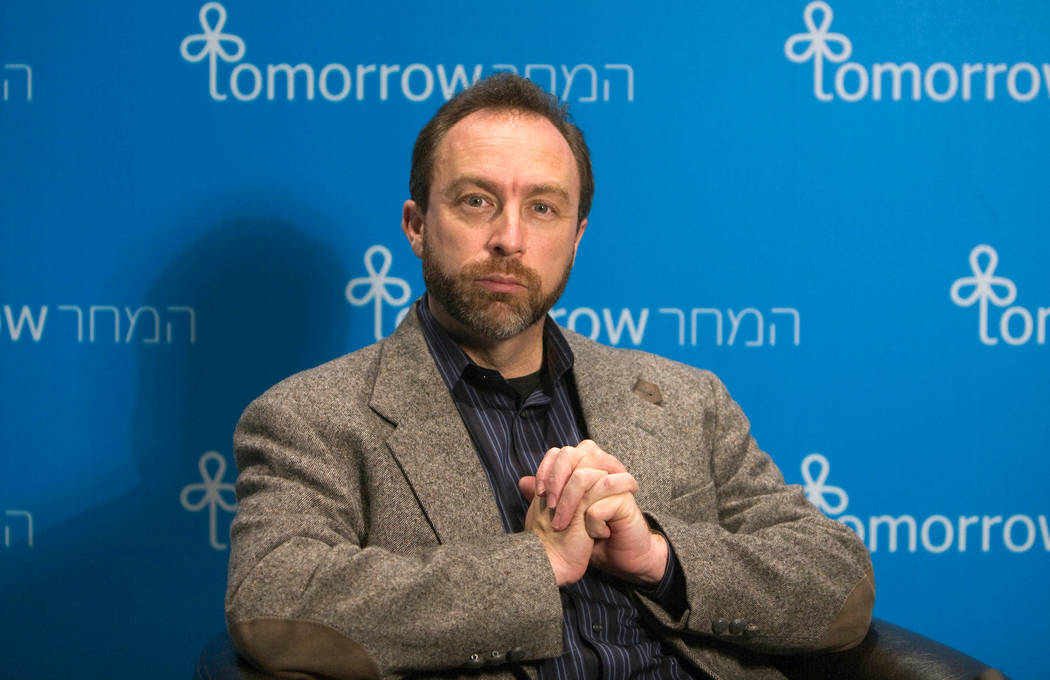 Jimmy Wales, founder of the user-edited online encyclopedia Wikipedia, pauses during an interview with Reuters at the Israeli Presidential Conference in Jerusalem October 21, 2009. (Ronen Zvulun/R ...